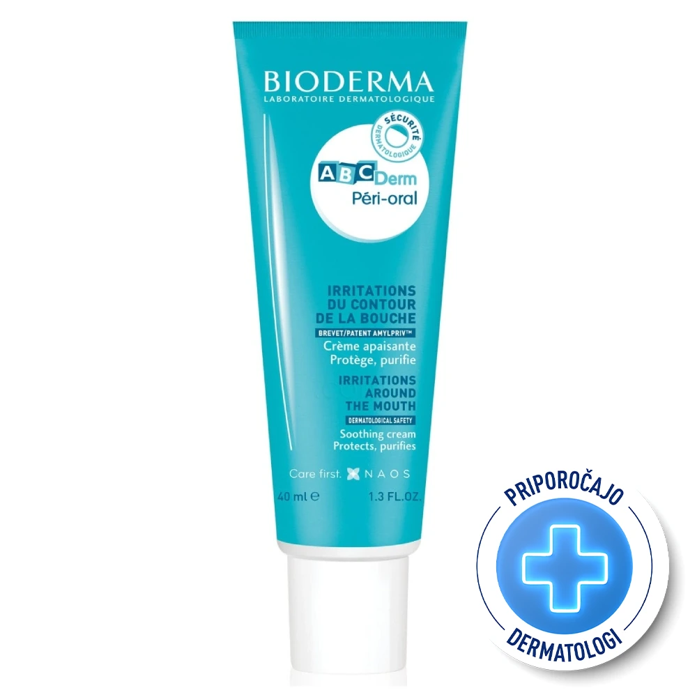 Bioderma ABCDerm Peri-Oral, krema za pomiritev in obnovo razdražene kože okoli ust (40 ml)